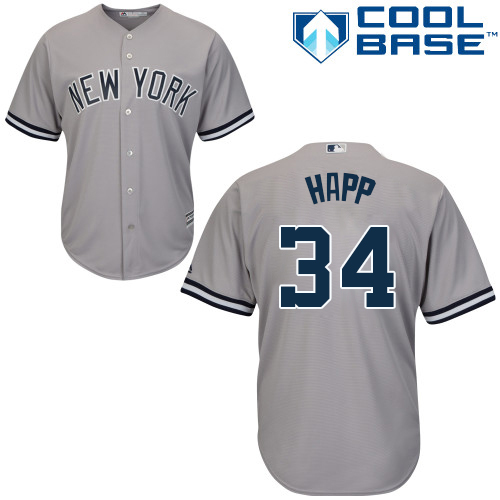 Yankees #34 J.A. Happ Grey New Cool Base Stitched Youth MLB Jersey
